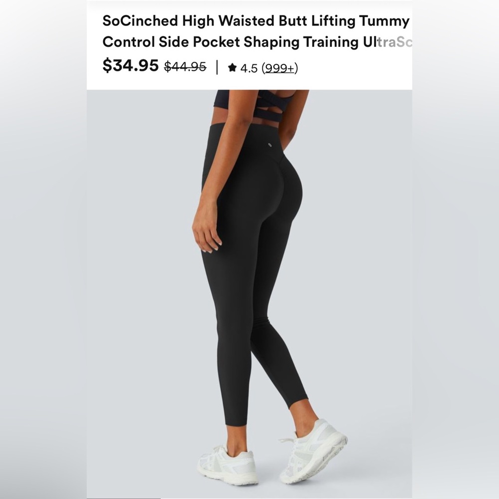 SoCinched High Waisted Butt Lifting Tummy Control Side Pocket Shaping